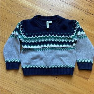 Janie and Jack Navy Faire Isle Sweater
